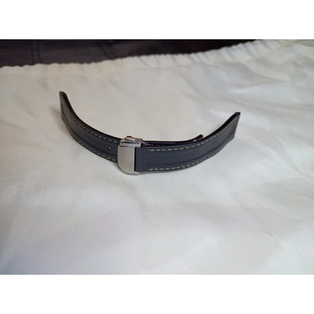 Hamilton Broadway 20mm Black Leather Watch Strap OEM Genuine Deployment Clasp